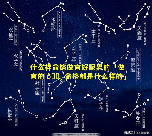 什么样命格做官好呢男的「做官的 🌸 命格都是什么样的」